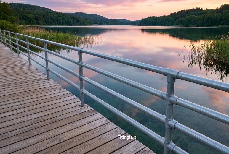 Turėklai ežero tiltui