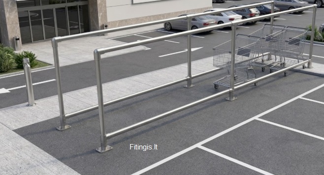 Modulinė sistema prekių vežimėliams laikyti