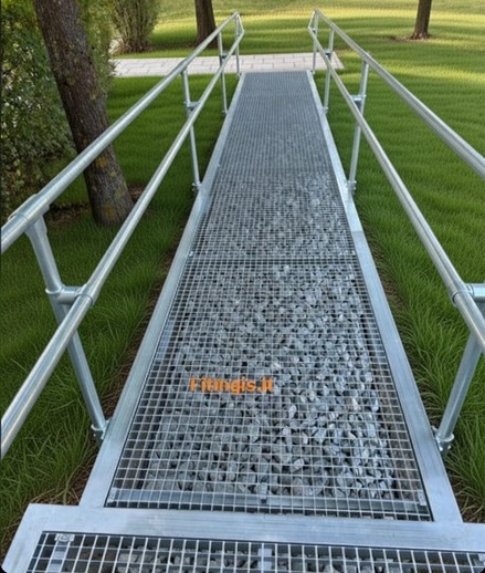 Surenkami turėklai pandusams ir takams