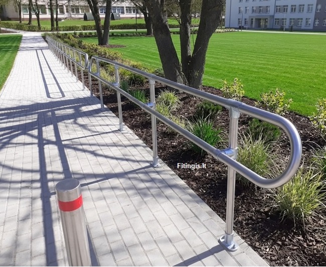 Nerūdijančio plieno vamzdžių 6m surenkamas turėklas