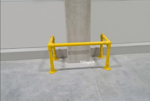 Trijų pusių geltonos spalvos kolonos/stulpo apsauga