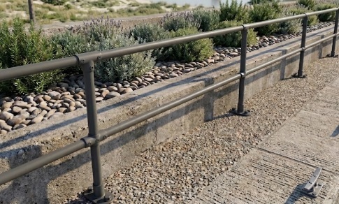 Surenkama apsauginė tvorelė RAL 7012, ilgis 50m