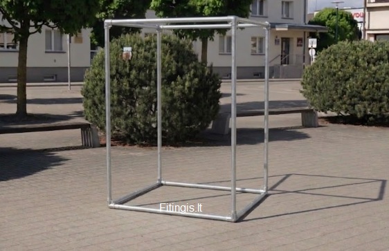Surenkamas cinkuotas reklaminis kubas 2m  x 1,3 m